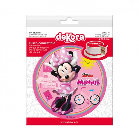 Biscoito comestível para decoração de bolo com design da Minnie