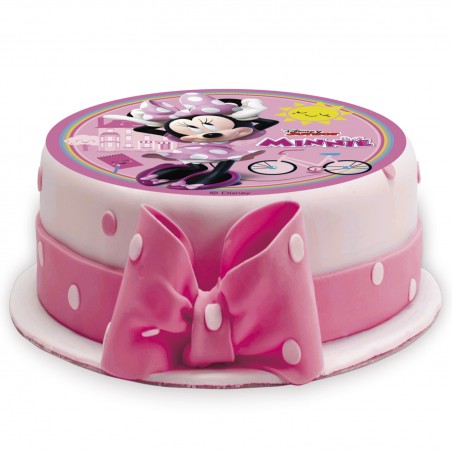 Biscoito comestível para decoração de bolo com design da Minnie