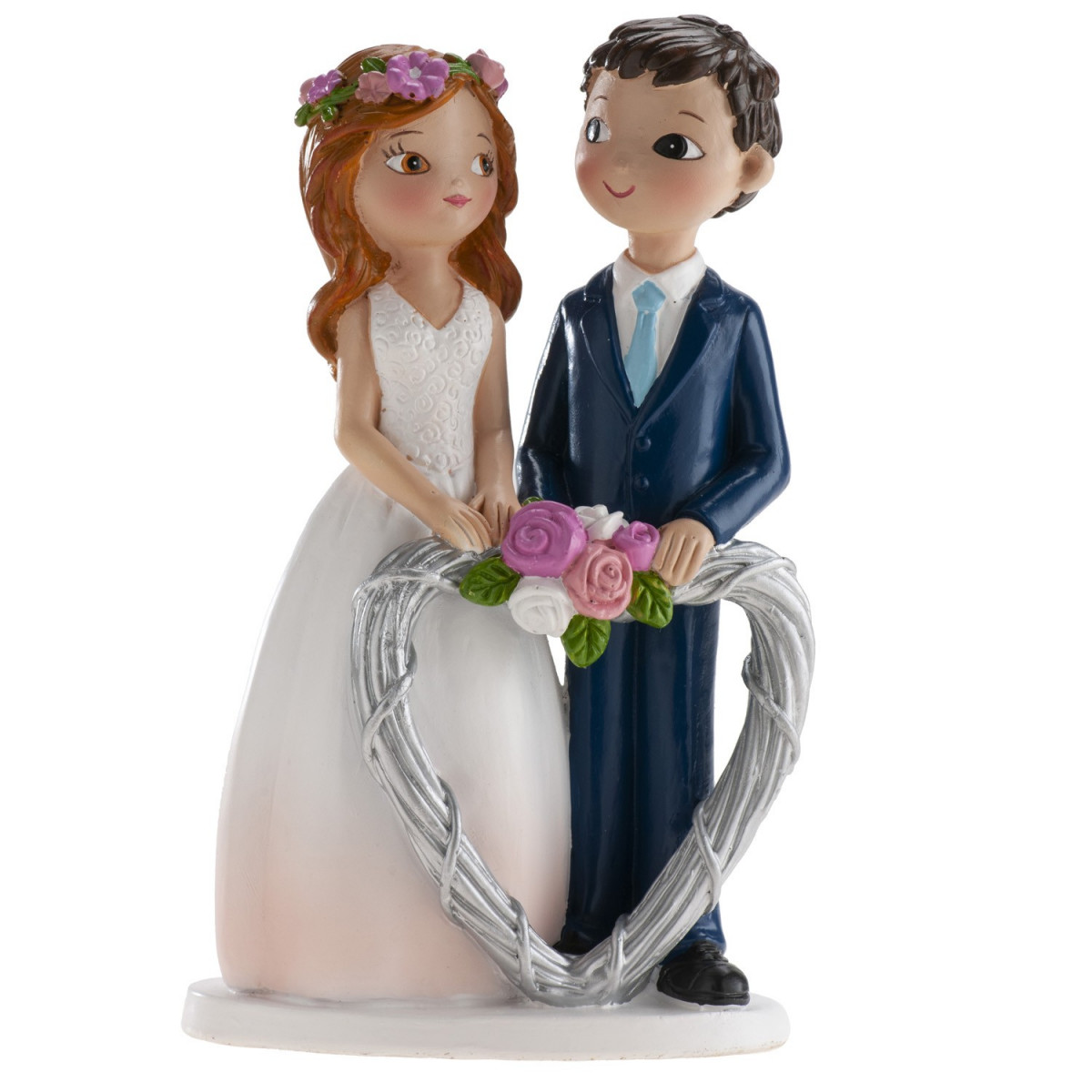 Figura de bolo para casamento noivos coração