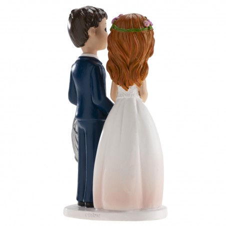 Figura de bolo para casamento noivos coração
