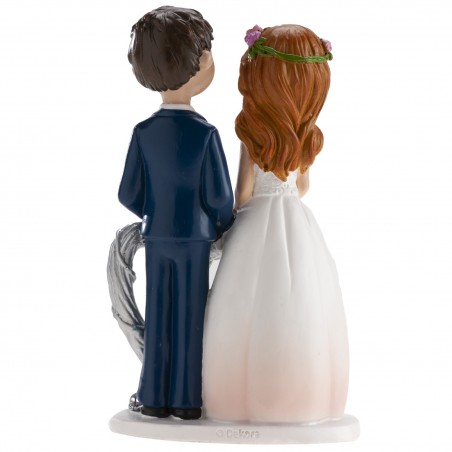 Figura de bolo para casamento noivos coração
