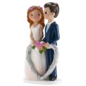 Figura de bolo para casamento noivos coração