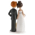 Figura de bolo de casamento noivos com cachorrinho
