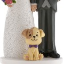 Figura de bolo de casamento noivos com cachorrinho
