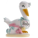 Figura para bolo cegonha para batizado ou chá de bebê