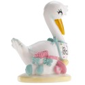 Figura para bolo cegonha para batizado ou chá de bebê