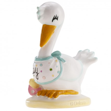 Figura para bolo cegonha para batizado ou chá de bebê
