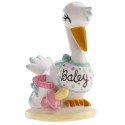 Figura para bolo cegonha para batizado ou chá de bebê