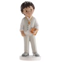 Figura de bolo para comunhão menino bruno
