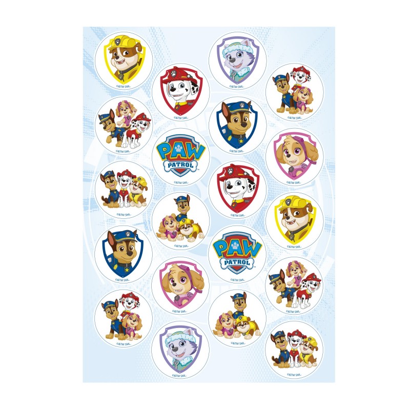 Pacote com 20 mini discos Patrulha Canina