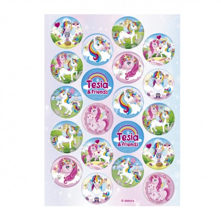 Pacote com 20 mini discos de unicórnios