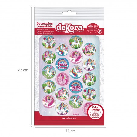 Pacote com 20 mini discos de unicórnios