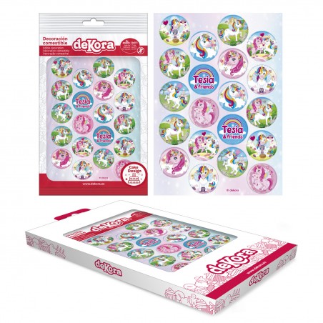 Pacote com 20 mini discos de unicórnios
