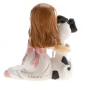 Figura do bolo comunhão menina com cachorrinho