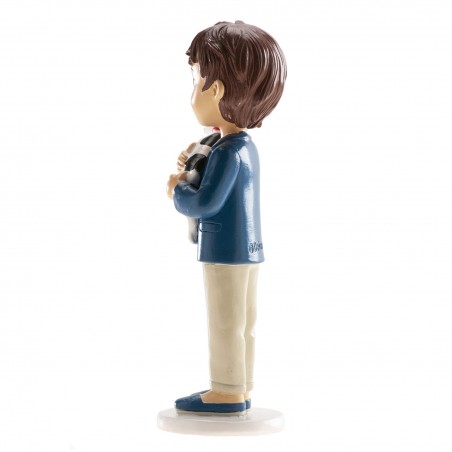 Figura de bolo menino comunhão com cachorrinho