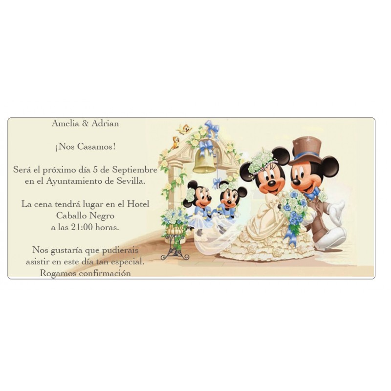 Convites de casamento do Mickey Mouse