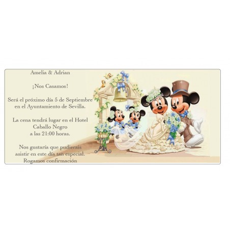 Convites de casamento do Mickey Mouse