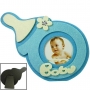 Moldura de fotos de feltro para detalhes de batizado menino