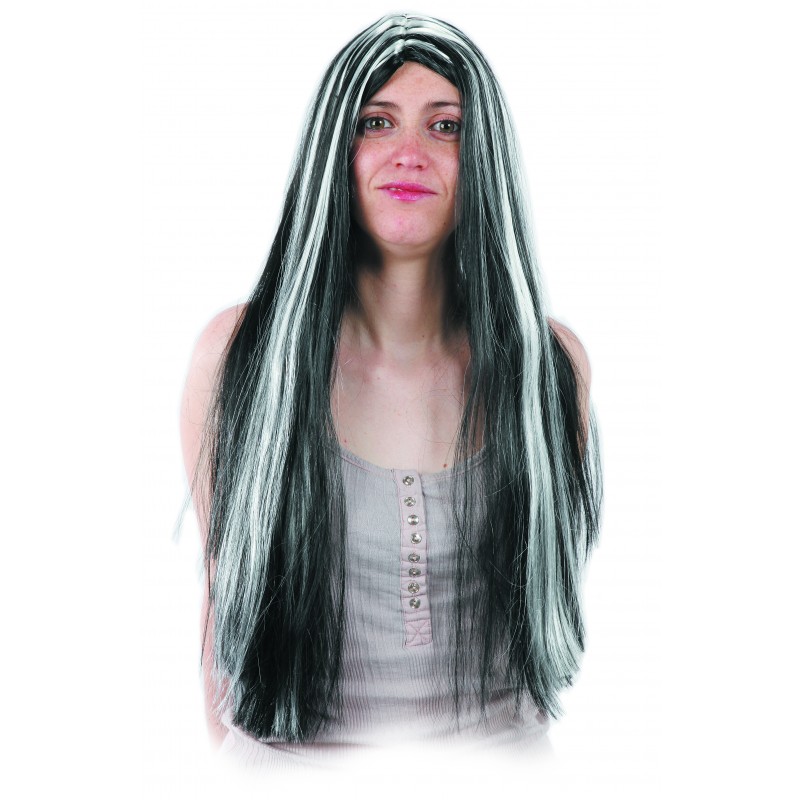 Peruca hippie mechas brancas