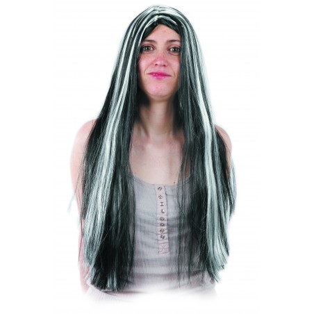 Peruca hippie mechas brancas