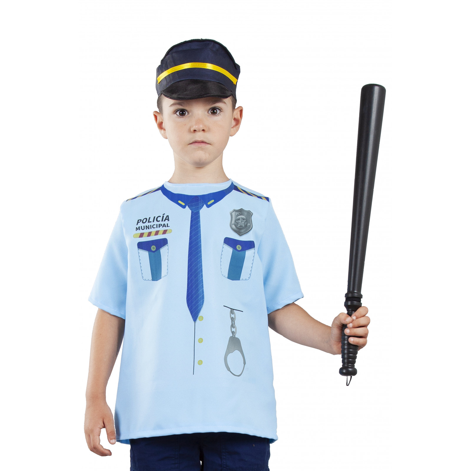 Camiseta e boné de polícia