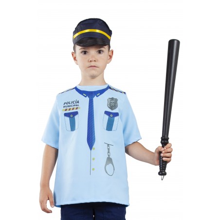 Camiseta e boné de polícia