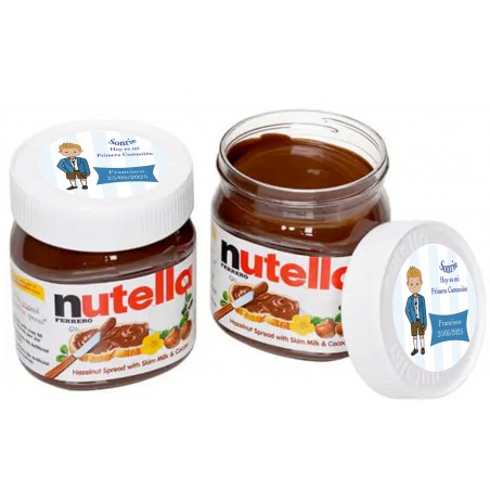 Nutella personalizada com adesivo infantil comunhão