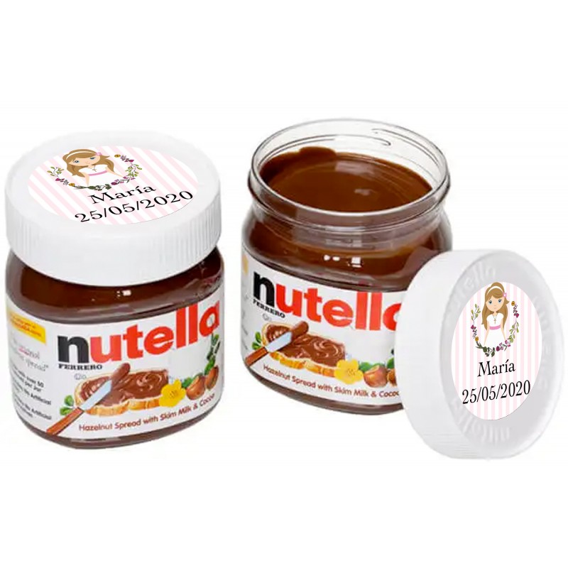 Nutella 25 gramas personalizada com adesivo de comunhão menina