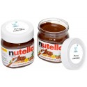Nutella em pote de 25 gramas personalizado com adesivo de batizado infantil