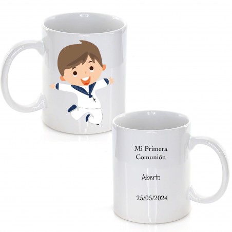 Caneca criança comunhão personalizada com texto e nome
