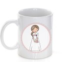 Caneca de comunhão personalizada para meninas com frase e nome