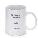 Caneca de comunhão personalizada para meninas com frase e nome