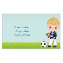 Adesivos de comunhão personalizados para meninos com nome e data