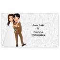 Adesivo de casamento personalizado com nomes e data
