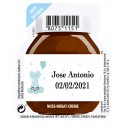 15g de Nutella para um serviço personalizado com um autocolante de baptizado de menino