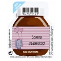 Nutella de 15 gramas para um serviço personalizado com adesivo de batizado menina