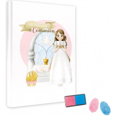 Livro de comunhão com selo de pegada