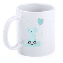 Caneca de batismo elefante celeste personalizada com nome, data e dedicatória