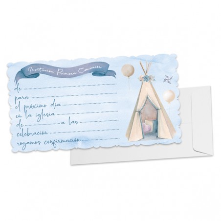 Blister 10 Convite + Envelope Comunhão Loja Infantil