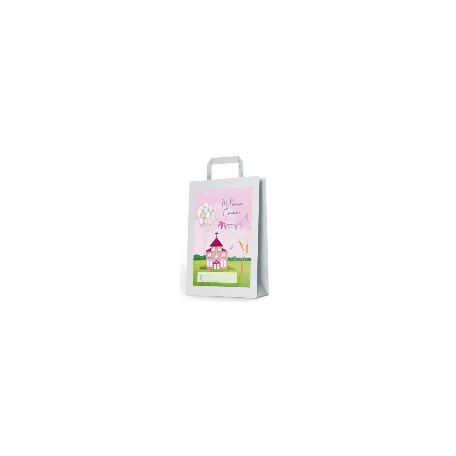 Bolsa média comunhão igreja rosa