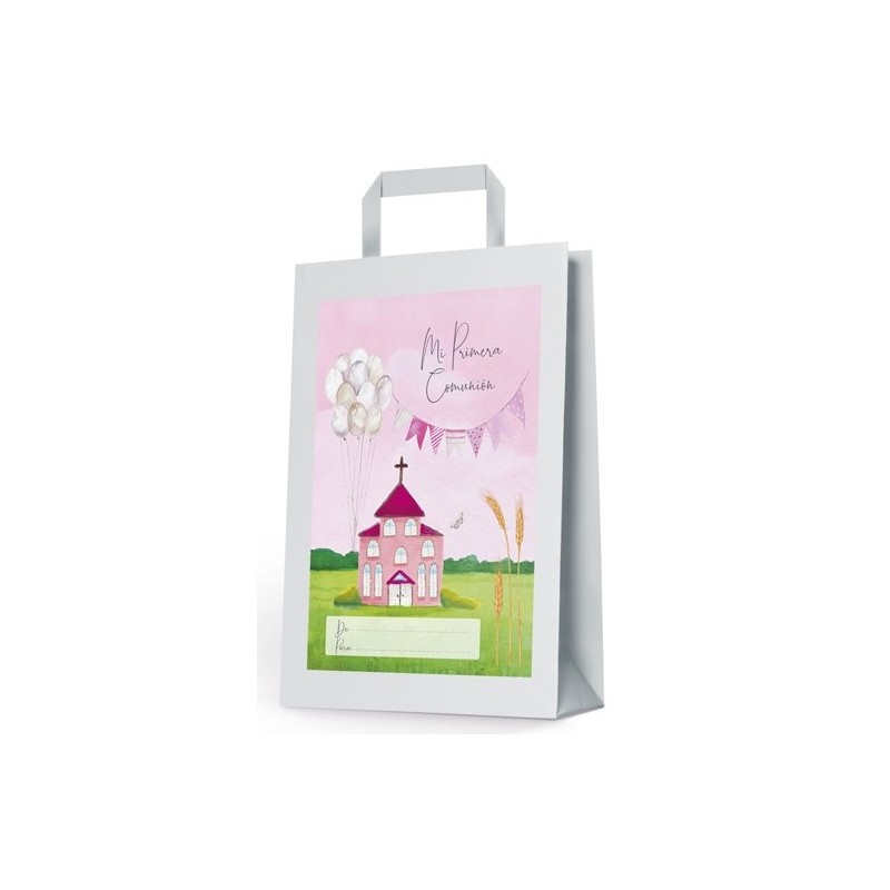 Bolsa pequena comunhão igreja rosa