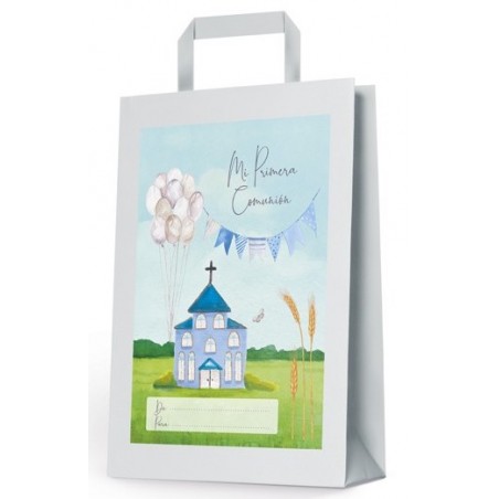 Bolsa pequena comunhão igreja azul