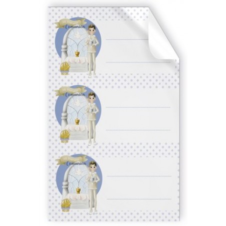 Pacote com 9 adesivos menino comunhão no altar