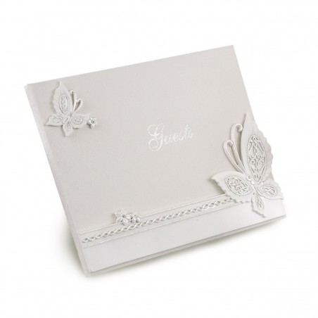 Livro de assinaturas para casamento borboleta 23x19cm