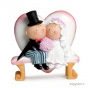 Figura de bolo de casamento pit & pita sentados