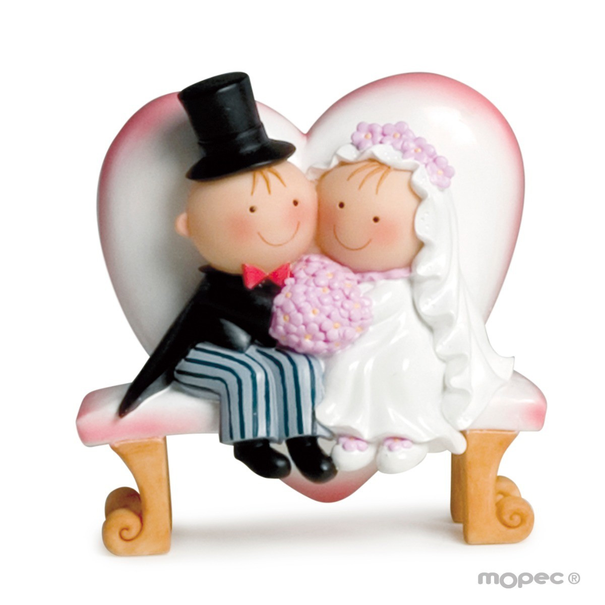 Figura de bolo de casamento pit & pita sentados