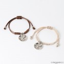 Pulseiras de cordão com medalha de símbolo de paz Detalhe elegante para eventos