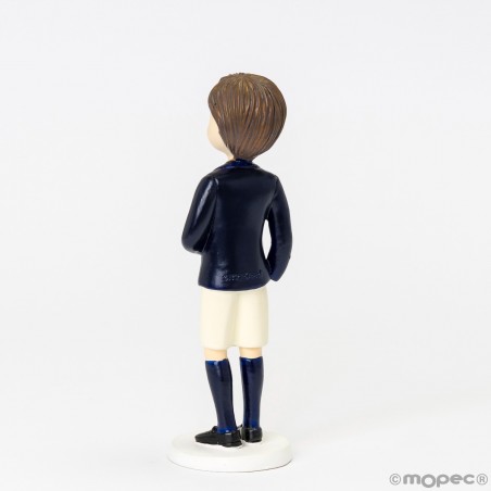 Figura de bolo comunhão menino moreno com calças curtas