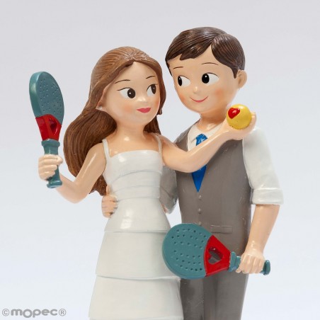 Figura de bolo para casamento noivos padel