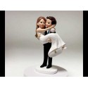 Figura de bolo de casamento noiva nos braços